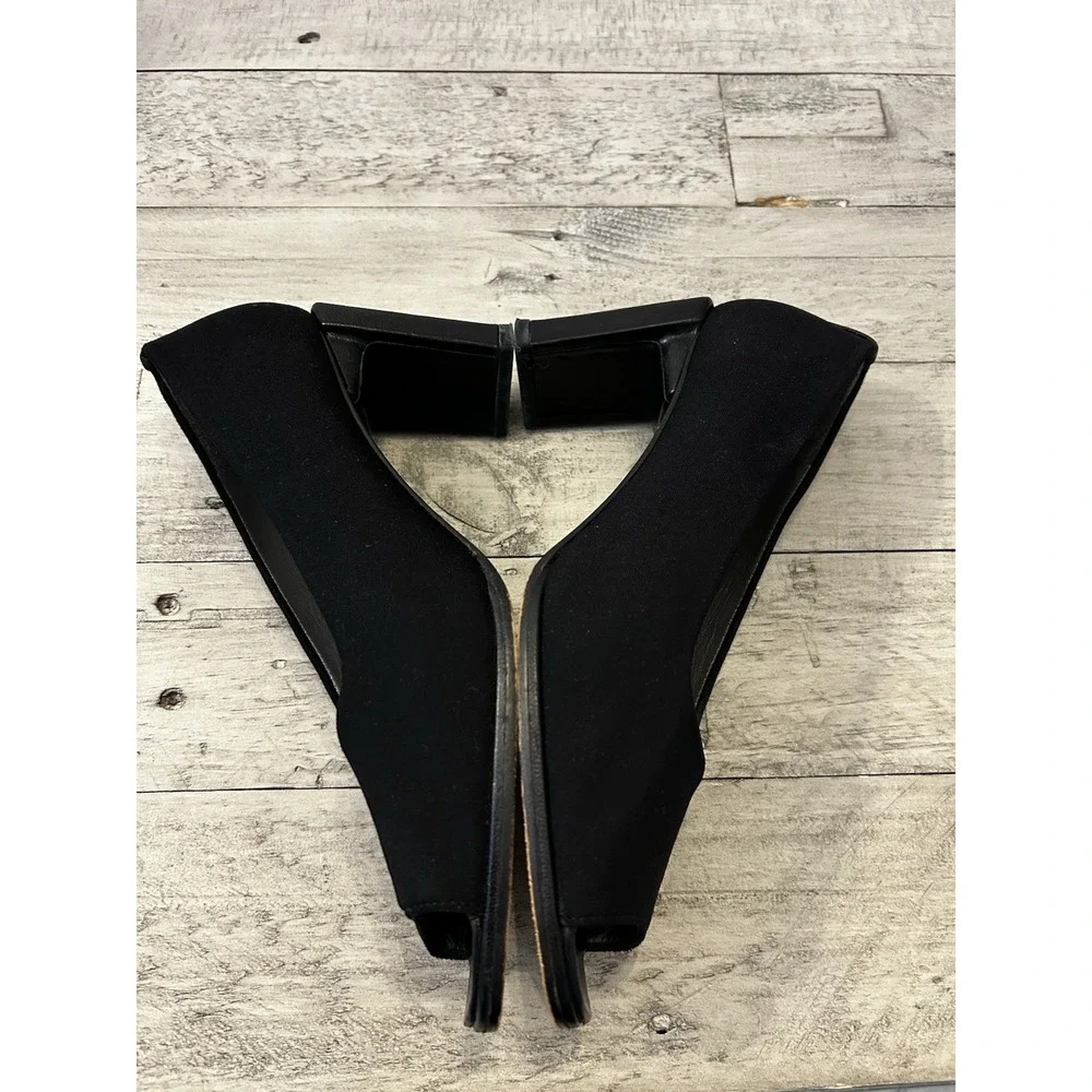 Stuart Weitzman size 7 Black Peep Toe Heels - Picture 6 of 11